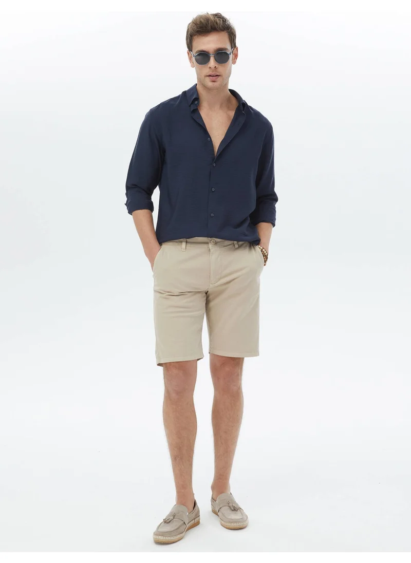 Kip Navy Blue Plain Weave Classic Shirt