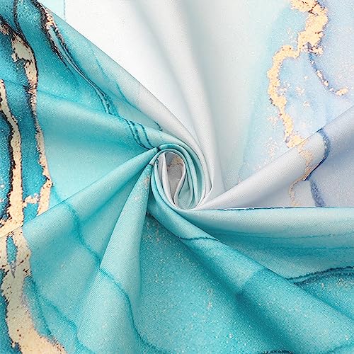 Gibelle Abstract Marble Shower Curtain, Watercolor Pink Turquoise Shower Curtain for Bathroom, Modern Ink Art Decor Waterproof Fabric Shower Curtain Set with Hooks, 71x71 - Image 4
