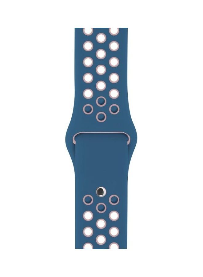 NIBEMINENT Replacement Watchband for Apple Watch Series 1/2/3/4/5/6/SE 44mm/42mm Blue/Pink - Image 3