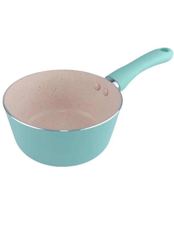 Multi Use Granite Casserole For Cooking and Milk Heating with Heat Resistant Handle (14CM, Sky Blue) - Image 1