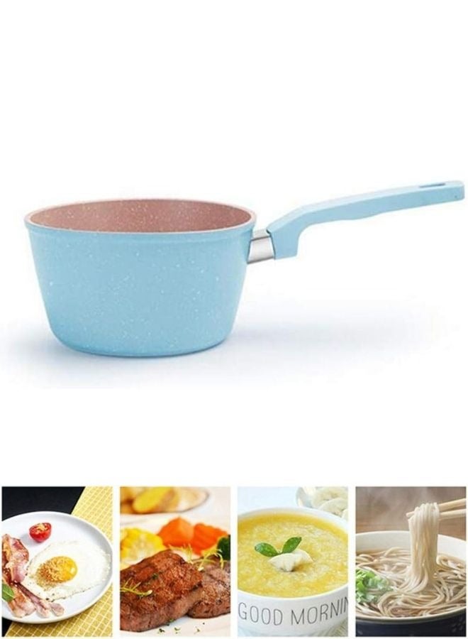 Multi Use Granite Casserole For Cooking and Milk Heating with Heat Resistant Handle (14CM, Sky Blue) - Image 2