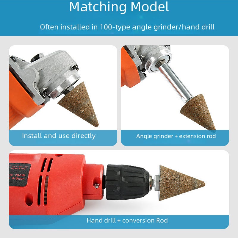 Stone grinding and polishing grinding wheel cone bullet angle grinder emery grinding head stone carving special-shaped line pointed grinding rod(Tapered diamond grinding wheel 200# finer) - Image 4