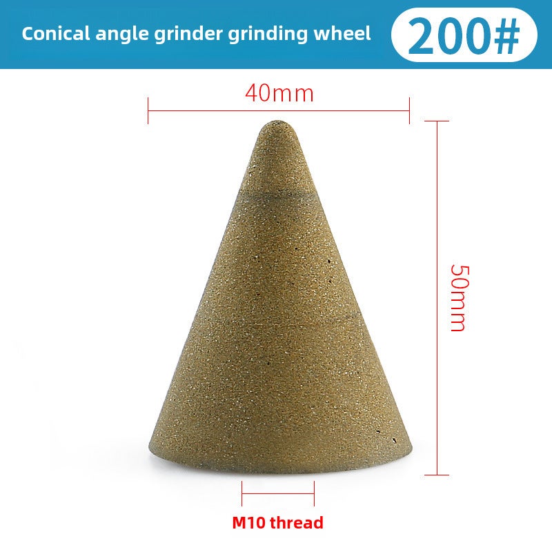 Stone grinding and polishing grinding wheel cone bullet angle grinder emery grinding head stone carving special-shaped line pointed grinding rod(Tapered diamond grinding wheel 200# finer) - Image 1