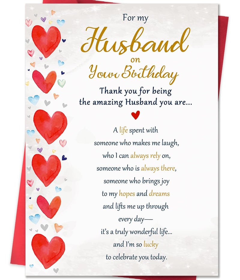 Beixian Funny Birthday Card Gifts for Husband from Wife, Happy Birthday Decorations for Men-8x5.3 Inches, Double-Sided - Image 1