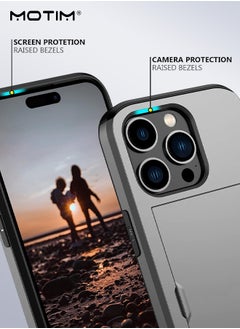 Motim iPhone 15 Pro Max Case, Armor Design Wallet Case with Hidden Card Holder, Full Protection, Slim Thin Shockproof Full-body Protective Phone Case Cover, Supports Wireless Charging  - Image 4