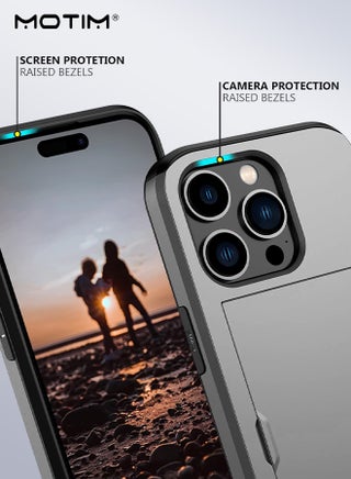 iPhone 15 Pro Max Wallet Case with Card Holder, Armor Design Shockproof Military-Grade Protection, Hard Back Phone Case Cover - view 4