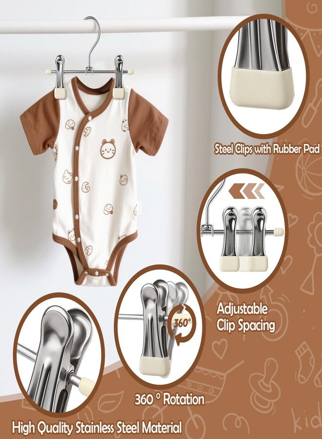 Mity rain20-Pack Baby Hangers - 360° Rotatable Silicone Clip Kids Pants Hangers, Space-Saving Toddler Clothes Hangers,Premium Stainless Steel, Ideal for Newborn & Children Wardrobe Organization. - Image 3