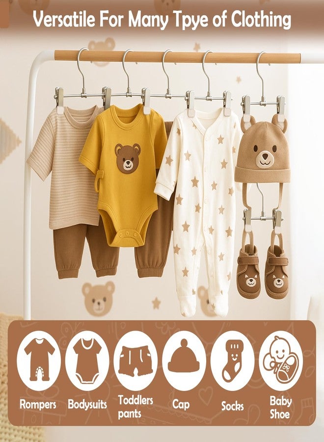 Mity rain20-Pack Baby Hangers - 360° Rotatable Silicone Clip Kids Pants Hangers, Space-Saving Toddler Clothes Hangers,Premium Stainless Steel, Ideal for Newborn & Children Wardrobe Organization. - Image 4