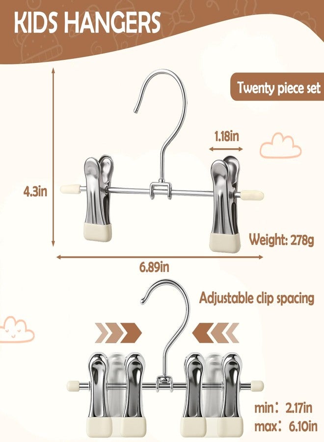 Mity rain20-Pack Baby Hangers - 360° Rotatable Silicone Clip Kids Pants Hangers, Space-Saving Toddler Clothes Hangers,Premium Stainless Steel, Ideal for Newborn & Children Wardrobe Organization. - Image 2