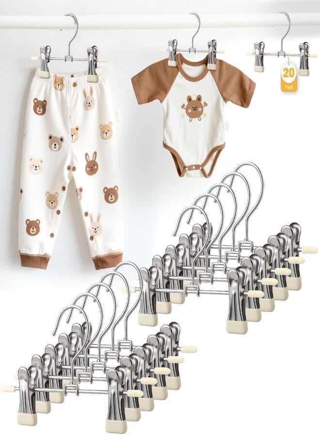 Mity rain20-Pack Baby Hangers - 360° Rotatable Silicone Clip Kids Pants Hangers, Space-Saving Toddler Clothes Hangers,Premium Stainless Steel, Ideal for Newborn & Children Wardrobe Organization.