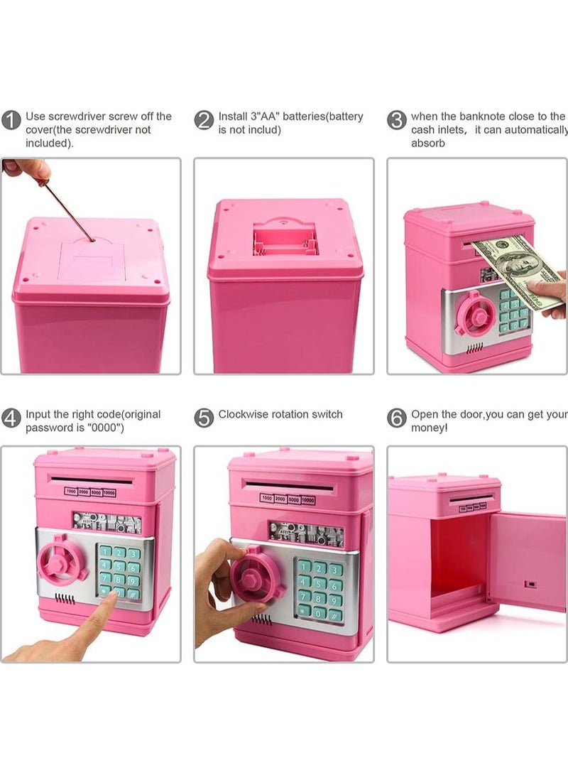 Raxoom Advance Electronic Piggy Bank, Mini ATM Password Money Bank Cash Coins Saving Box for Kids, Cartoon Safe Bank Box Perfect Toy Gifts for Boys Girls - Image 5