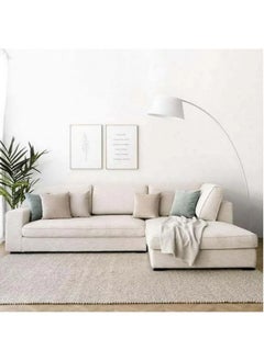 Betak Swedish Wood and Linen L-Shape Sofa - Beige  - Image 1