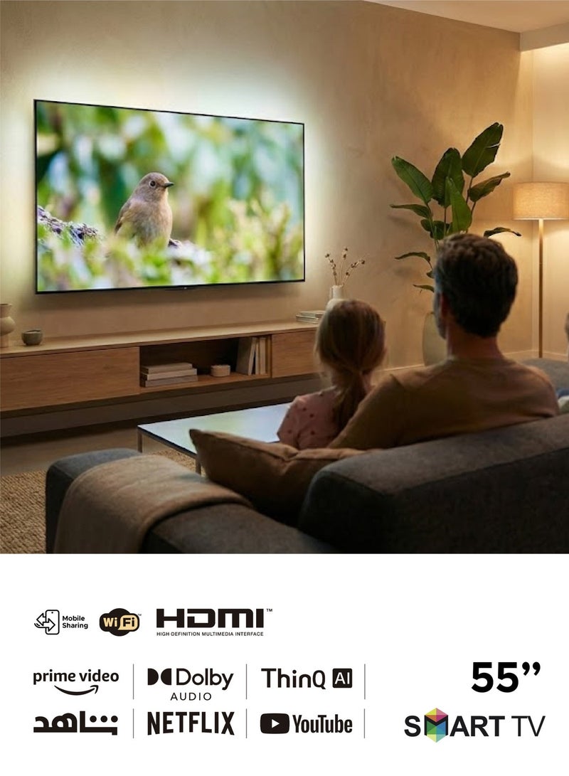 Flexy FX55-UHD - 55-Inch Android Smart LED TV UHD 4K with Netflix YouTube Shahid Prime Video WiFi HDMI Mobile Sharing 2-Year Warranty Ultra Bright Wide Viewing - Image 4