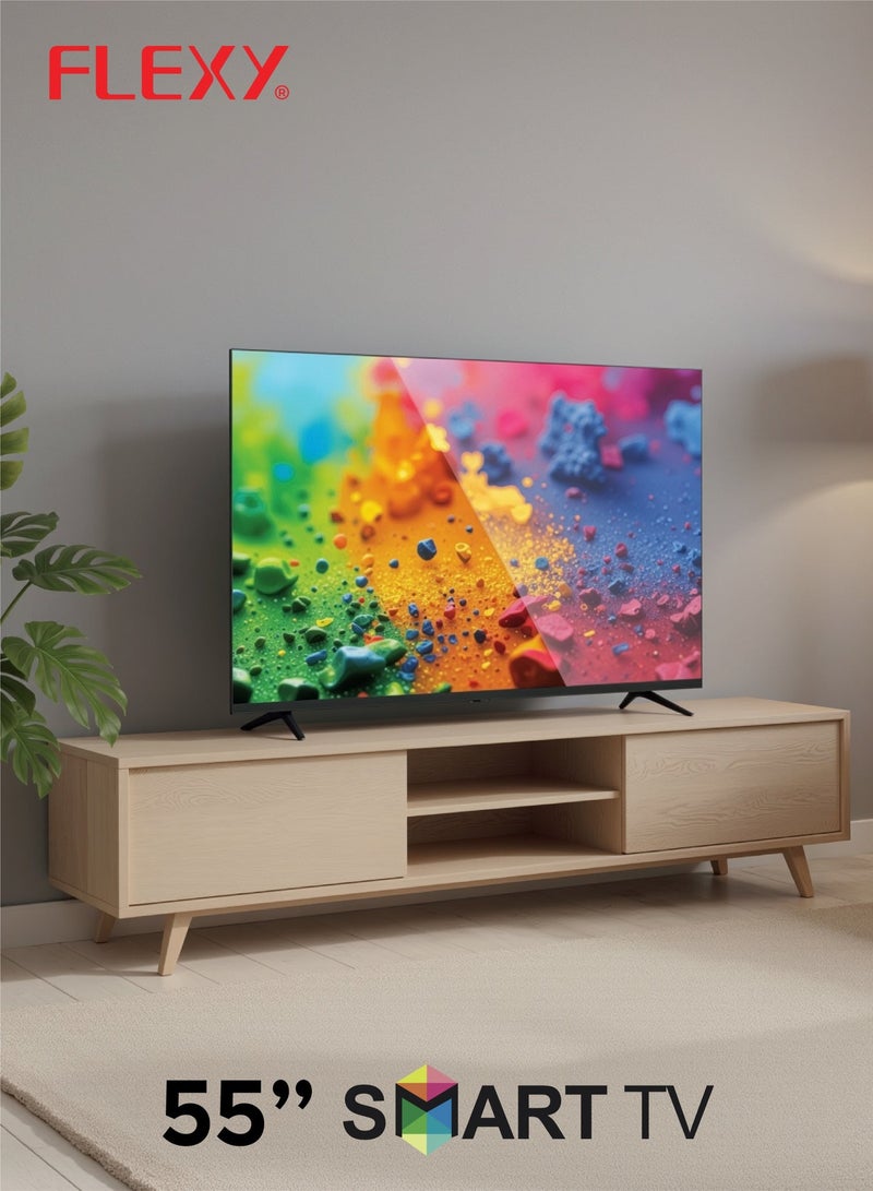 Flexy FX55-UHD - 55-Inch Android Smart LED TV UHD 4K with Netflix YouTube Shahid Prime Video WiFi HDMI Mobile Sharing 2-Year Warranty Ultra Bright Wide Viewing - Image 2