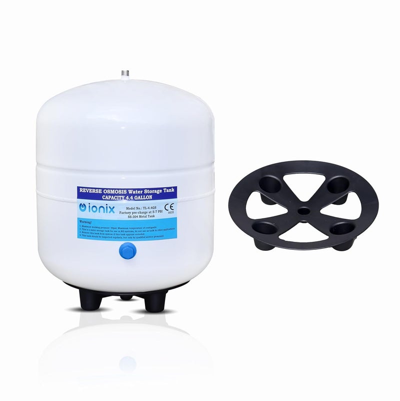 IONIX خزان ضغط معدني مسبق الضغط من إيونكس ستيل 304 مع صمام خزان، سعة 4.4 جالون، مياه صحية لعائلتك، مستخدم من قبل أفضل العلامات التجارية الهندية، خزان ضغط معدني RO - Image 2