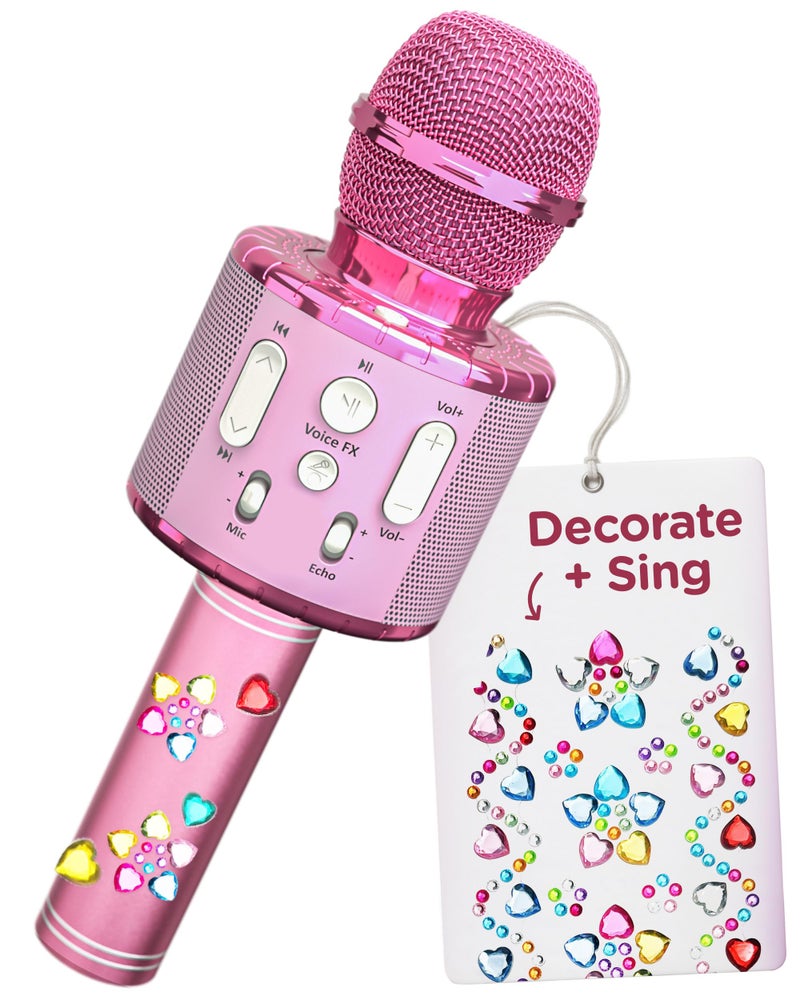 Move2Play, Kids Karaoke Microphone | Includes Stickers & Bluetooth | Kids Birthday Gift | Toy for All Ages 2, 3, 4, 5, 6+ Year Old Girls, Boys & Toddlers (All Pink) - Image 1