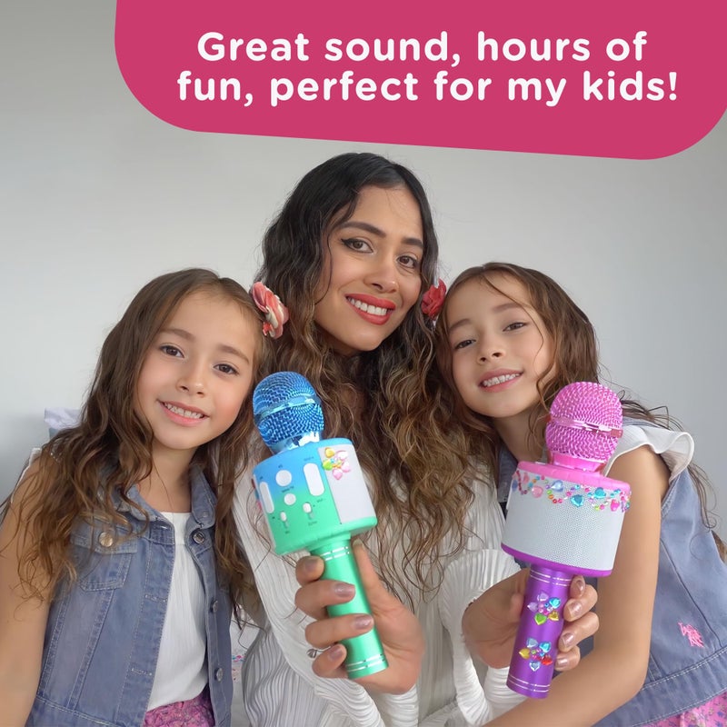 Move2Play, Kids Karaoke Microphone | Includes Stickers & Bluetooth | Kids Birthday Gift | Toy for All Ages 2, 3, 4, 5, 6+ Year Old Girls, Boys & Toddlers (All Pink) - Image 4
