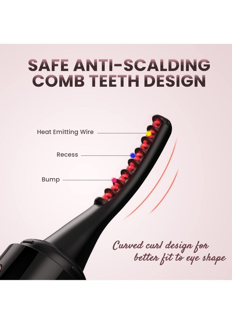 Excefore مكبس رموش كهربائي قابل لإعادة الشحن عبر USB مع 4 أوضاع تسخين، مكبس رموش ساخن لتجعيد الرموش، أداة رموش للنساء - Image 2