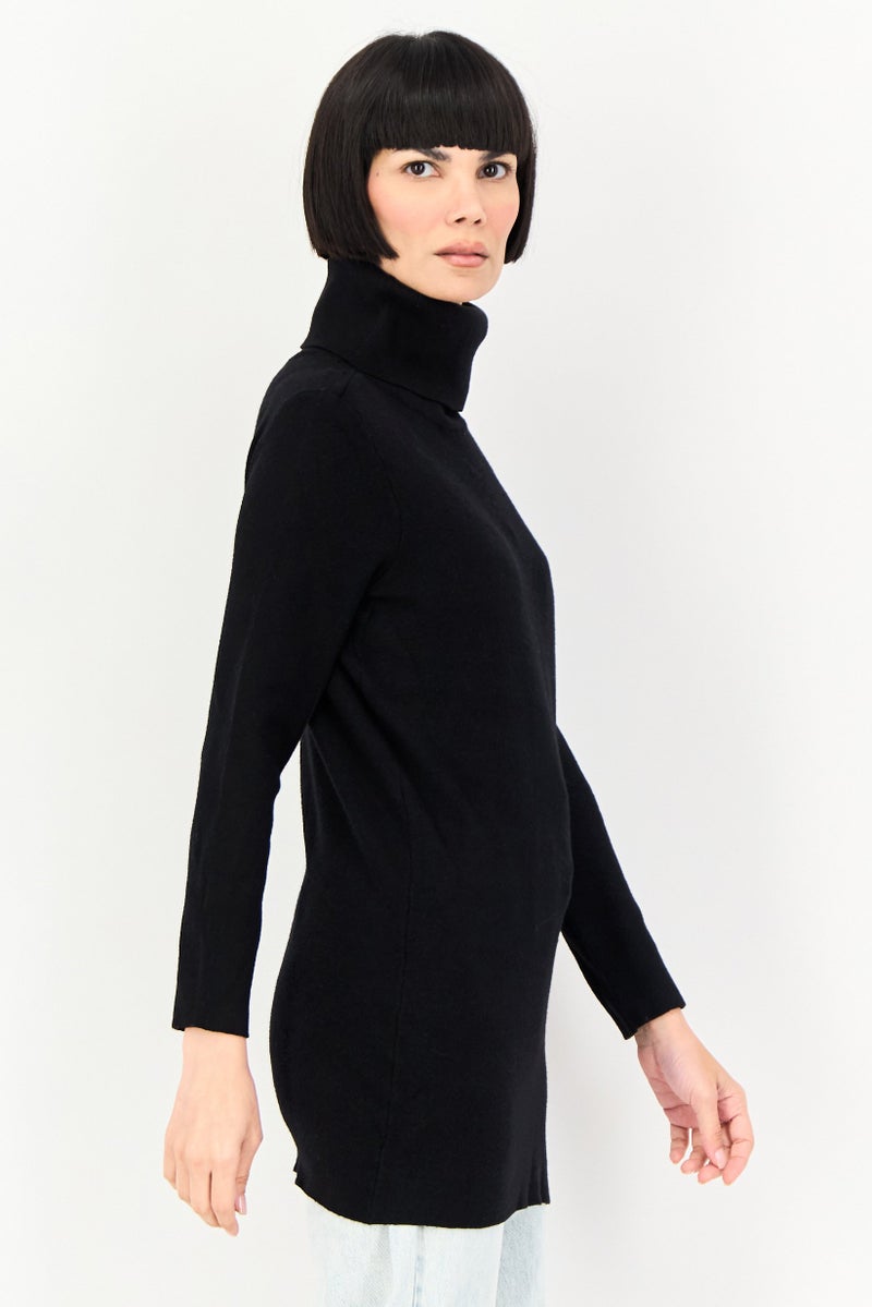 Mohito Women Knitted Sweater Dress, Black - Image 3
