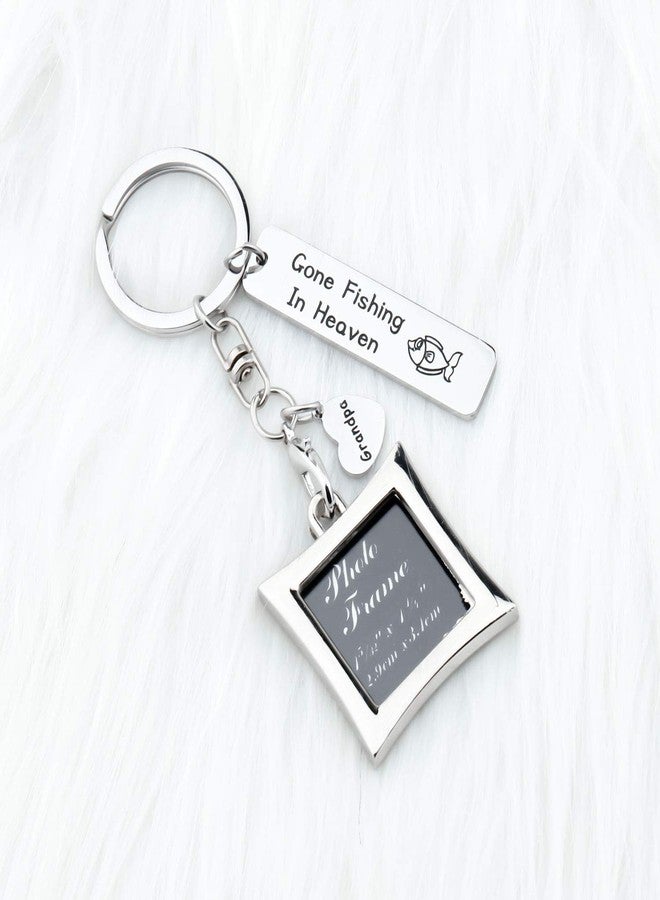 AKTAP Memorial Keychain In Memory Of Dad Gone Fishing In Heaven Sympathy Gift For Loss of Loved One - Image 3