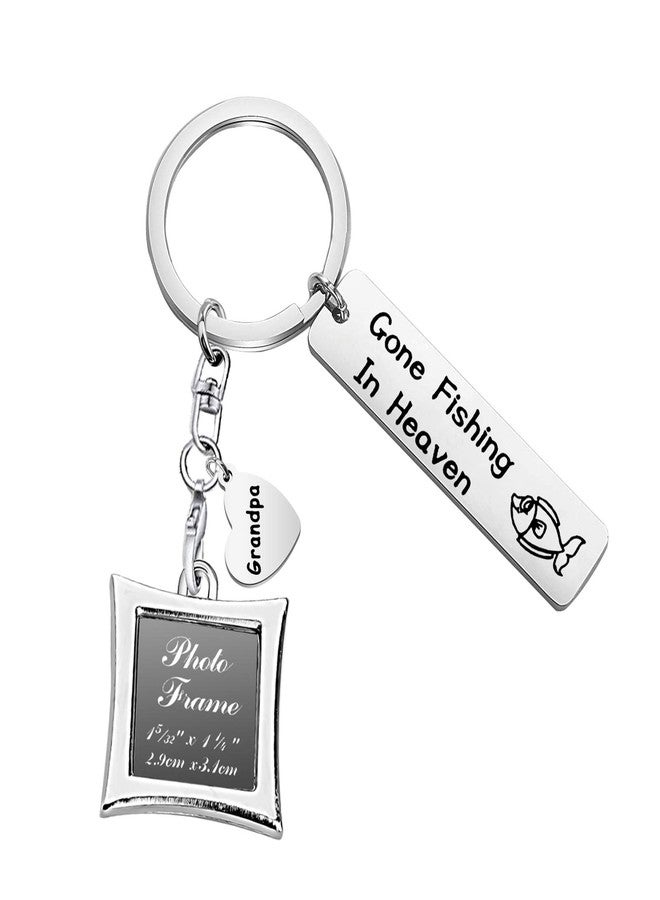 AKTAP Memorial Keychain In Memory Of Dad Gone Fishing In Heaven Sympathy Gift For Loss of Loved One - Image 1