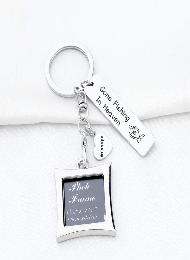 AKTAP Memorial Keychain In Memory Of Dad Gone Fishing In Heaven Sympathy Gift For Loss of Loved One - Image 5
