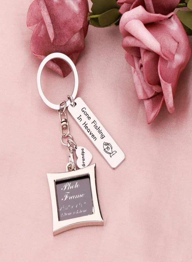 AKTAP Memorial Keychain In Memory Of Dad Gone Fishing In Heaven Sympathy Gift For Loss of Loved One - Image 2