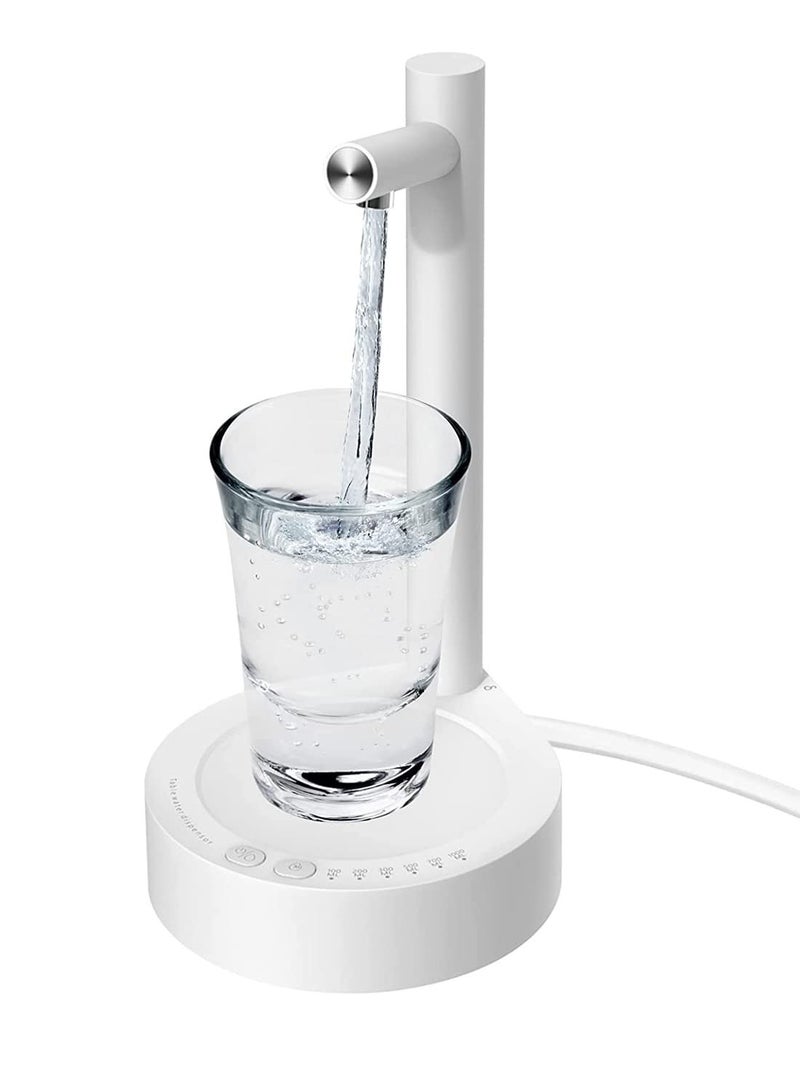 Arabest مضخة مياه كهربائية محمولة لزجاجات سعة 5 جالون وزجاجات عالمية، موزع مياه شرب أوتوماتيكي بشحن USB للمنزل والمكتب والسيارة الخارجية (أبيض) - Image 1