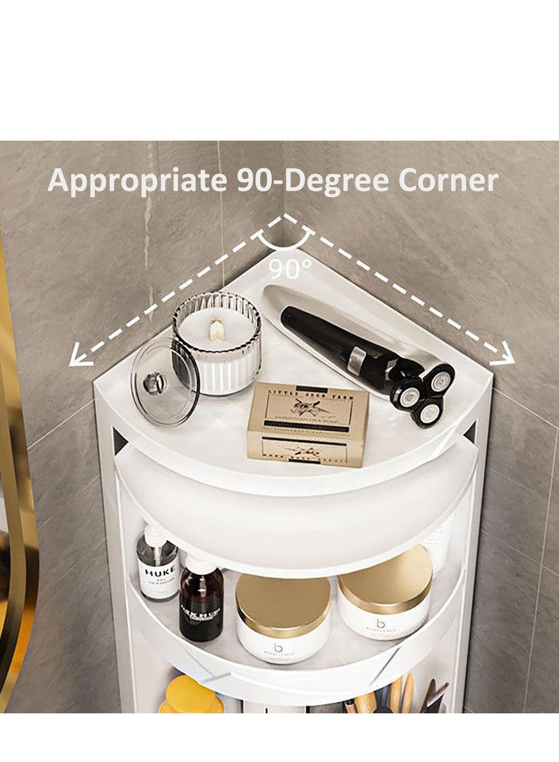 YY-ريشير رف زاوية مغلق يدور 360 درجة، خزانة تخزين مثبتة على الحائط بثلاث طبقات، منظم تخزين بلاستيكي مقاوم للغبار للحمام والمطبخ - Image 5