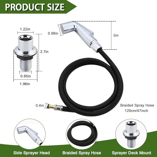 ZephyrJazz Kitchen Sink Spray Attachment Compatible with Moen Faucet Sprayer Replacement Kitchen Side Spray Head and Hose Assembly - Image 3