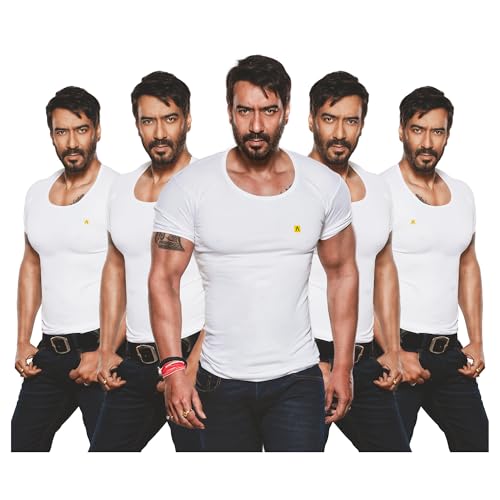 Amul Comfy Men’s Vest | 100% Cotton Single Jersey Fabric | U Neck Sleeveless Innerwear | Ultra Soft Hand Feel | Seamless Body | Superior Comfort | Color May Vary | (Pack of 5) White - Image 1