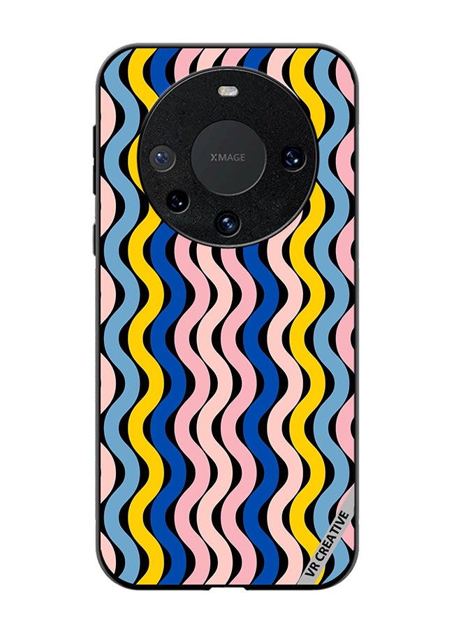 VR CREATIVE Protective Case Cover For Huawei Mate 60 Pro Retro Vintage Waves Groove Design Multicolour  - Image 1