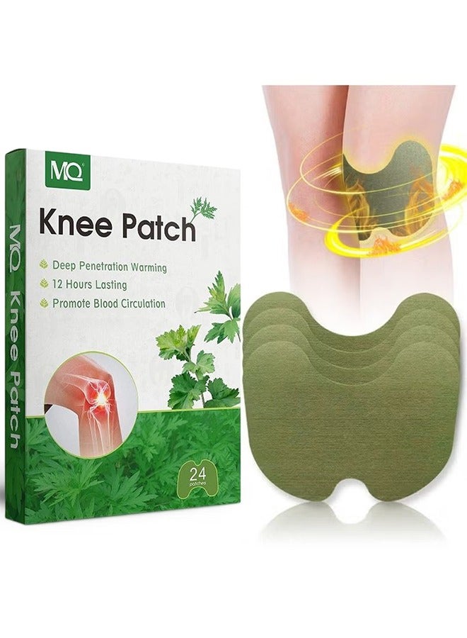 MQ 24 Pcs Pain Relief Patches, Natural Herbal Knee Shoulder Neck Heat Patches for Pain Relief Hot Moxibustion Wormwood Sticker for Knee, Back, Neck, Shoulder Pain and Muscle Soreness arthrits - Image 1