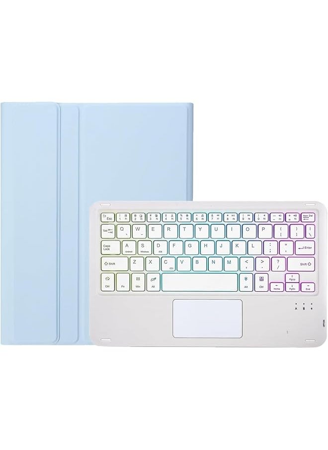 erorex - Magnetic Touchpad Keyboard Compatible With Samsung Galaxy Tab S8 Ultra 14.6 Inch 2022 With Pen Holder Foldable Funda Cover With Keyboard For Tab S8 Ultra Blue - Image 1