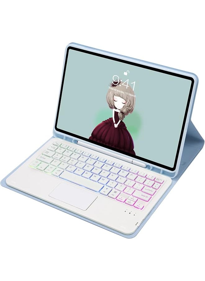 erorex - Magnetic Touchpad Keyboard Compatible With Samsung Galaxy Tab S8 Ultra 14.6 Inch 2022 With Pen Holder Foldable Funda Cover With Keyboard For Tab S8 Ultra Blue - Image 1