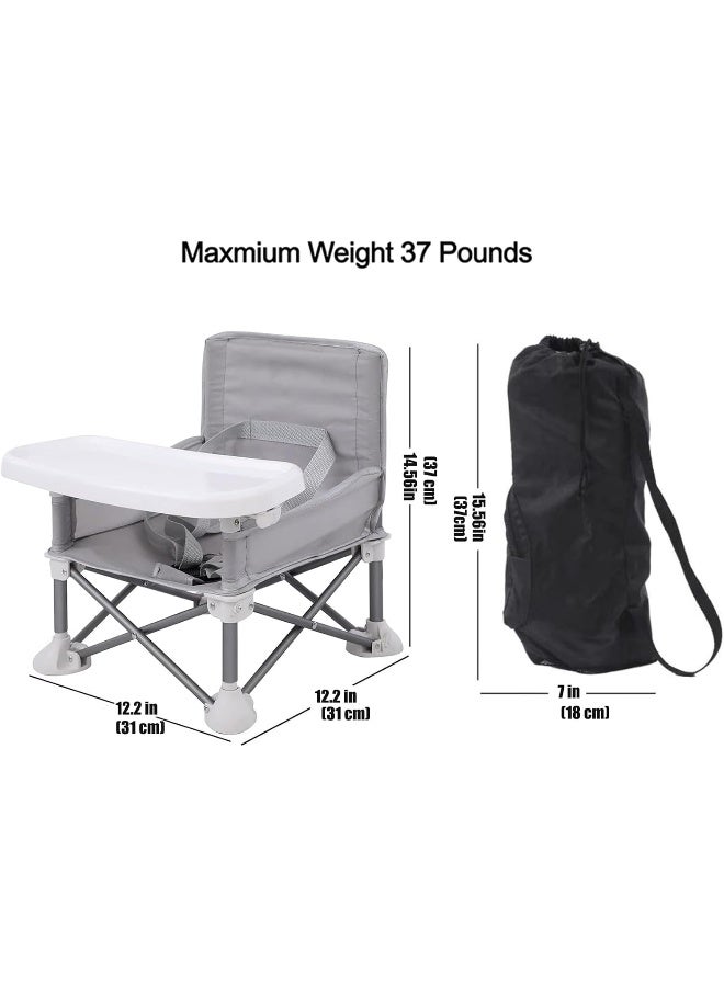 PandaEar Portable Baby Seat Travel | Compact Fold with Straps for Indoor/Outdoor Use | Great for Camping, Beach, Lawn | Toddlers, Kids, Boys, Girls (Grey) - Image 5