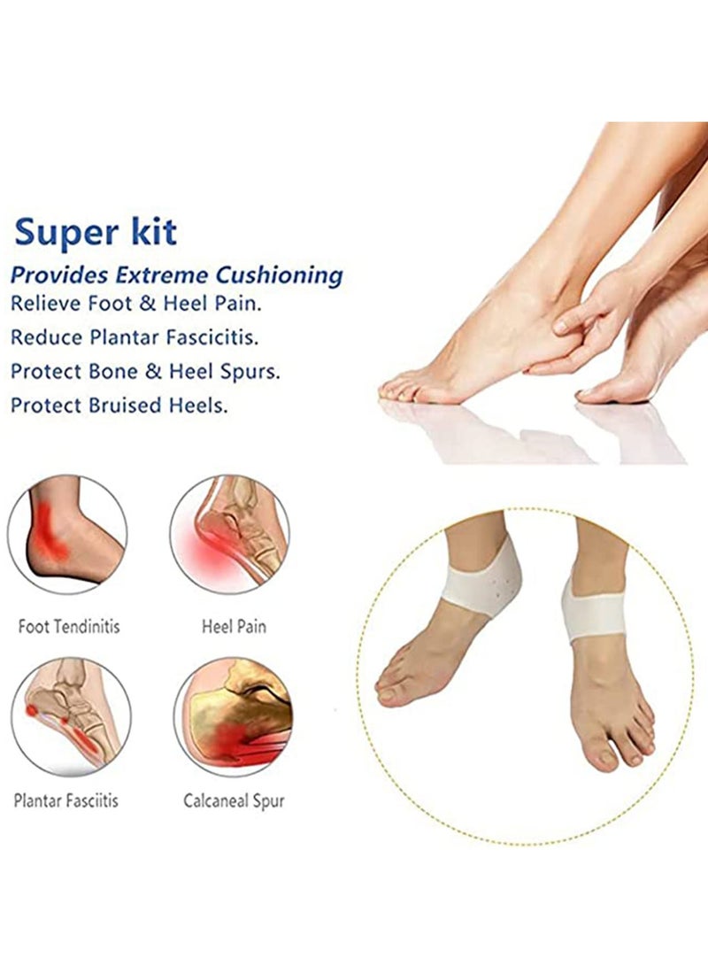 Heel Protectors, Plantar Fasciitis Inserts, Heel Pads Cushion (3 Pairs) Great for Heel Pain, Heal Dry Cracked Heels, Achilles Tendinitis, for Men & Women (Gel Heel Cups) - Image 3