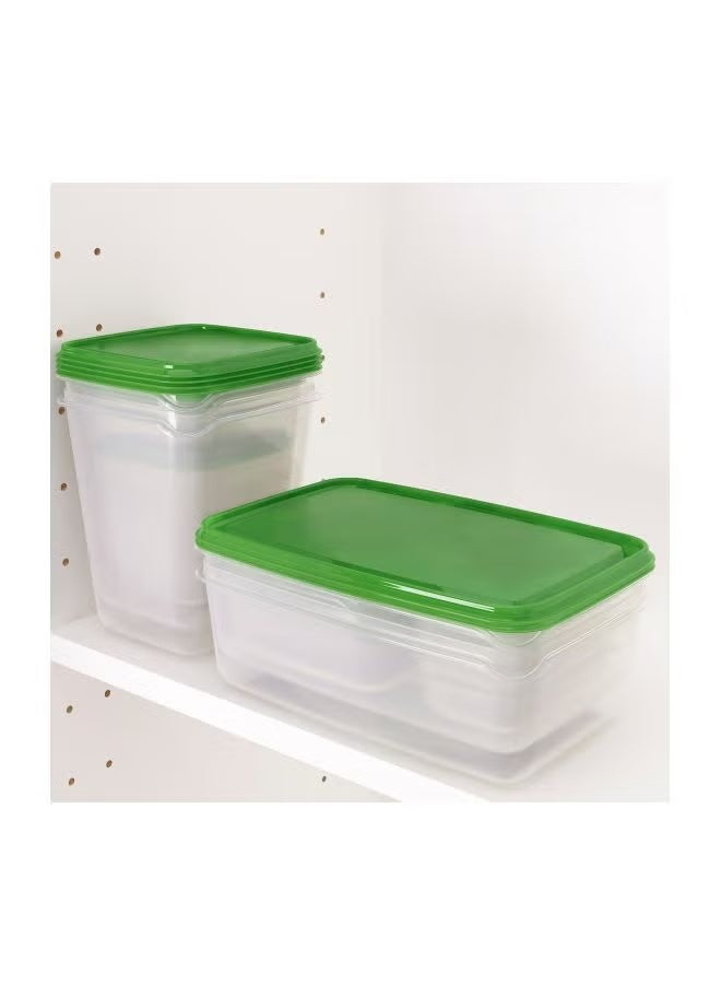Pruta Set Of 17 Plastic Food Container With Lid Clear/Green - Image 2