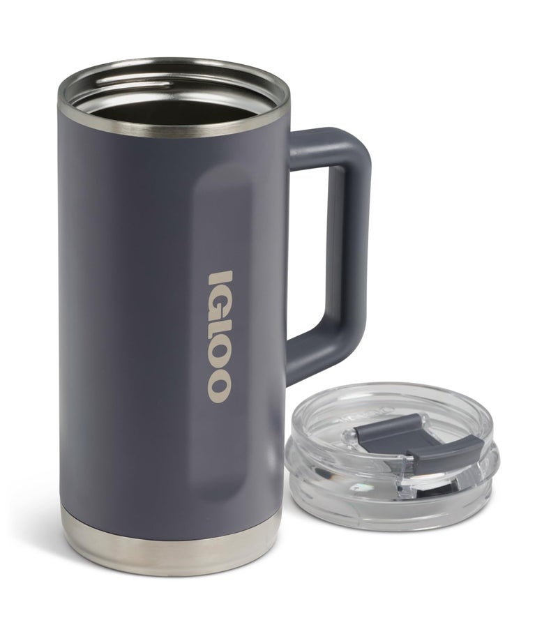 Igloo, 36 oz Tumbler with Handle, Reusable Travel Mug, Stainless Steel Insulated Hydration Cup for Hot & Cold Beverages, Carbonite - Image 2