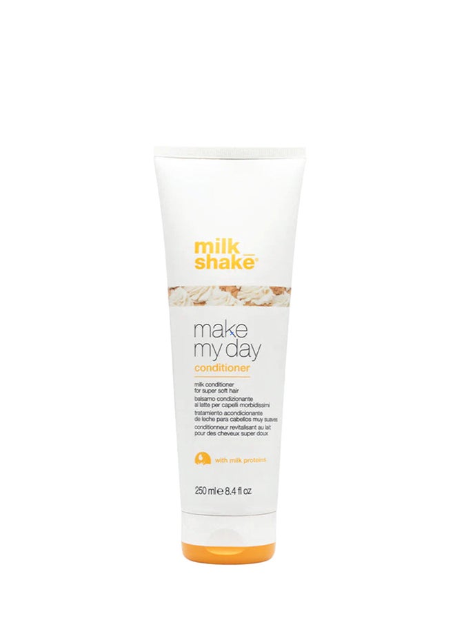 Milk Shake Make My Day Conditioner with Milk Proteins, Apple & Sunflower Extracts – Daily Hydrating & Nourishing Conditioner for Normal, Dry, Frizzy or Treated Hair – Soft, Shiny, Manageable Hair, Paraben-Free, 250ml - Image 1