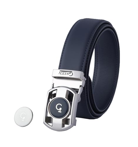 Litume Green Golf Ratchet Golf Belt for MenHoleless Design with Magnetic Enamel Ball Marker MicroAdjust Ratchet Buckle Nyrstar zinc alloy Versatile for Golf Daily Wear Navy - Image 1