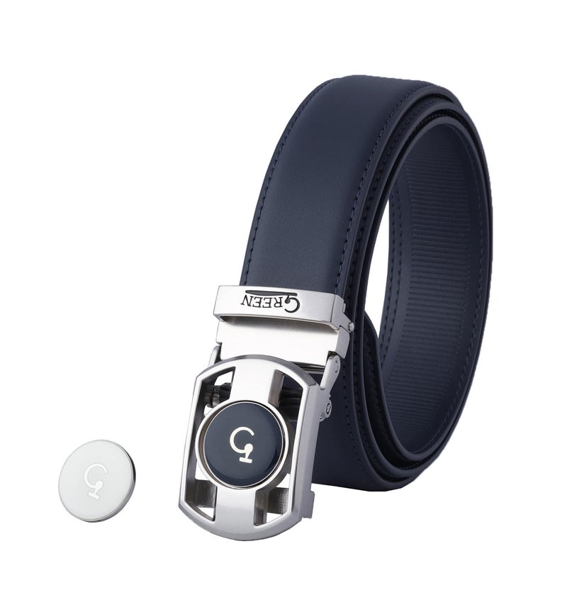 Litume Green Golf Ratchet Golf Belt for MenHoleless Design with Magnetic Enamel Ball Marker MicroAdjust Ratchet Buckle Nyrstar zinc alloy Versatile for Golf Daily Wear Navy - Image 2