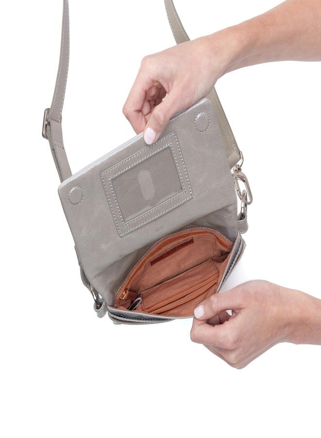 HOBO Winn Leather Convertible Belt Bag - Lightweight and Fashionable with Convertible Shoulder and Crossbody Strap, Perfect for Travel, Light Grey - Image 3