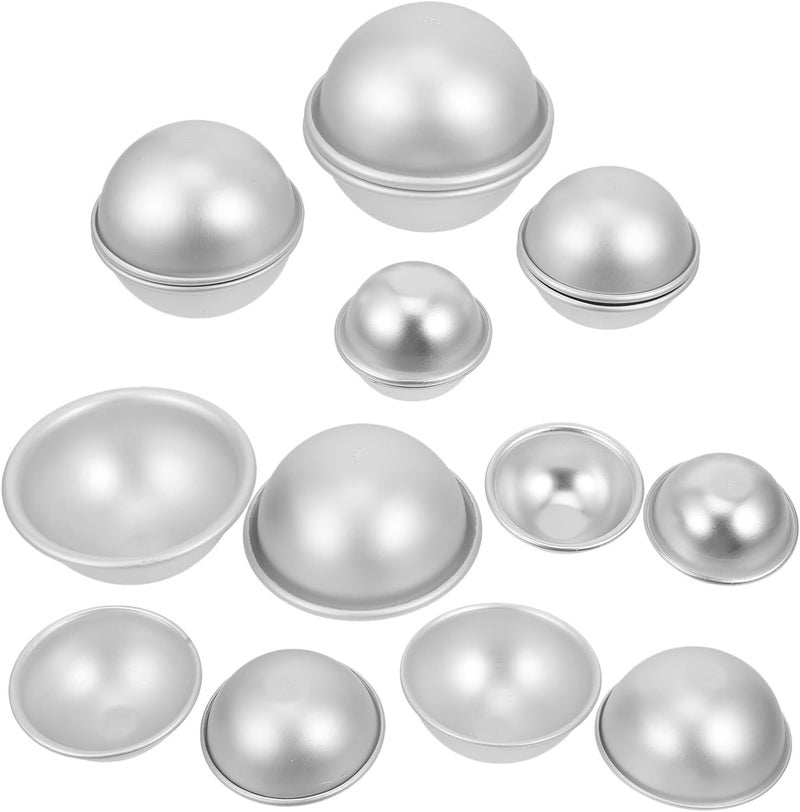 16pcs Aluminum Alloy Bath Bomb Mold Set Hemisphere Soap Making Molds for DIY Bath Salt Balls and Handmade Soap Crafting for Party and Festival Decoration - Image 1