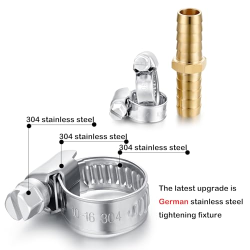 SIGURANTA Garden Hose Repair,Solid Brass Connector, Hose Repair Kit, 3/4" Garden Hose Fittings, Clamps with (3/4"Barb -2 Set) - Image 2