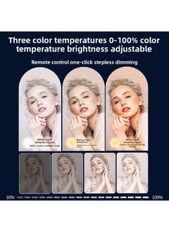 Generic Live Fill Light Photography Light Live Light Beauty Photography Special Soft Light Studio Lighting Light E27 Lamp Holder-Light Source Color:Double Lamp [high Display 585W Three-color Remote Control Mushroom Lamp] + Softbox +2.1m Bracket  - Image 4