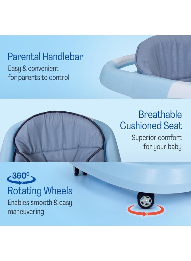 Luvlap Regal Baby Walker 9+ Months | 3 Level Height Adjustment Walker/Advanced Premium Baby Activity Walker, Blue - Image 4