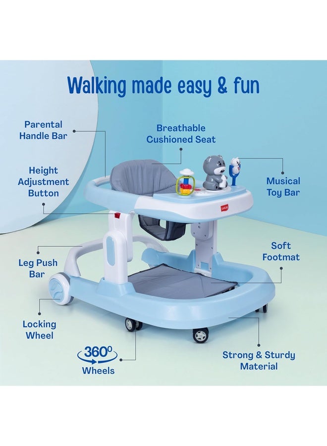 Luvlap Regal Baby Walker 9+ Months | 3 Level Height Adjustment Walker/Advanced Premium Baby Activity Walker, Blue - Image 2