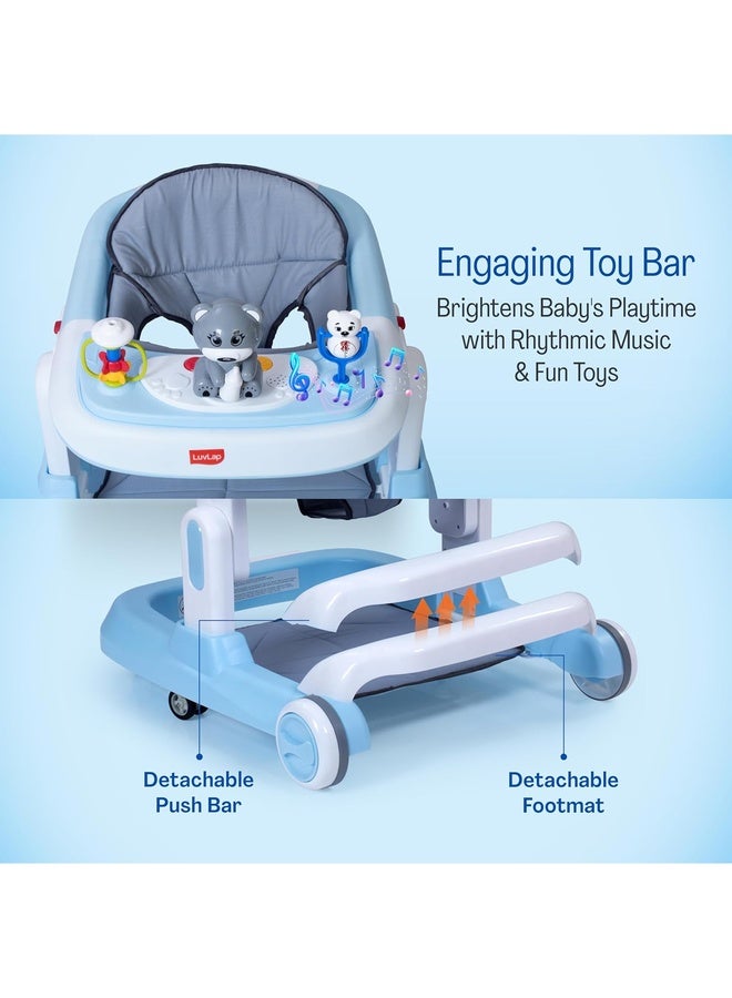 Luvlap Regal Baby Walker 9+ Months | 3 Level Height Adjustment Walker/Advanced Premium Baby Activity Walker, Blue - Image 5