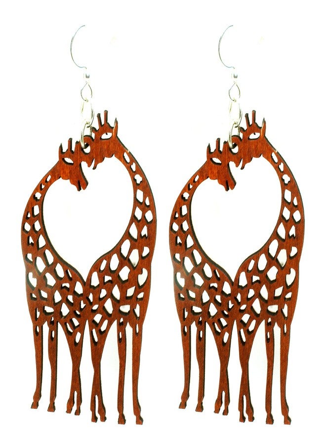 جرين تري أقراط "الزرافة" من الخشب الطبيعي المتجدد من غرين تري - Image 2